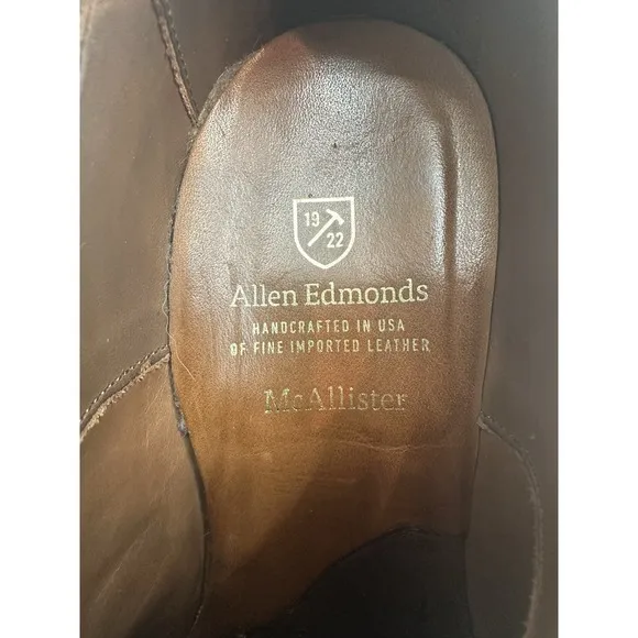 ALLEN EDMONDS Mens McAllister Oxfords 7.5 D Dress Shoes USA Oxblood Dainite 6220
