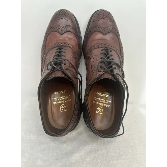 ALLEN EDMONDS Mens McAllister Oxfords 7.5 D Dress Shoes USA Oxblood Dainite 6220