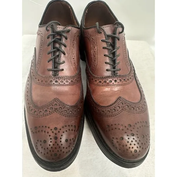 ALLEN EDMONDS Mens McAllister Oxfords 7.5 D Dress Shoes USA Oxblood Dainite 6220