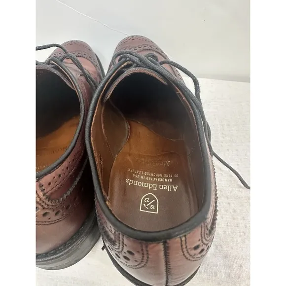 ALLEN EDMONDS Mens McAllister Oxfords 7.5 D Dress Shoes USA Oxblood Dainite 6220