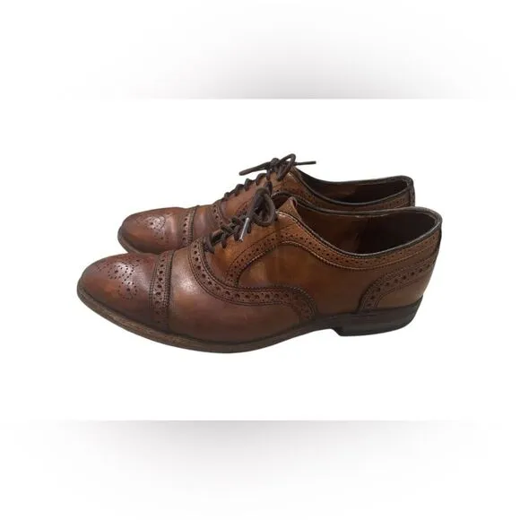Allen Edmonds Mens Sz 8.5 Brown Walnut Strand By Brooks Brothers Leather Oxfords