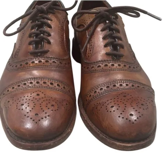 Allen Edmonds Mens Sz 8.5 Brown Walnut Strand By Brooks Brothers Leather Oxfords