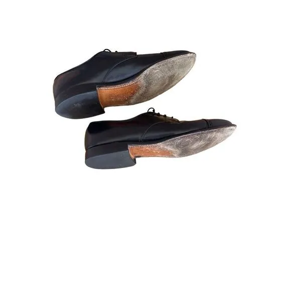Allen Edmonds Mens Black Lace Up Cap Toe Leather Oxford Dress Shoes Size 11