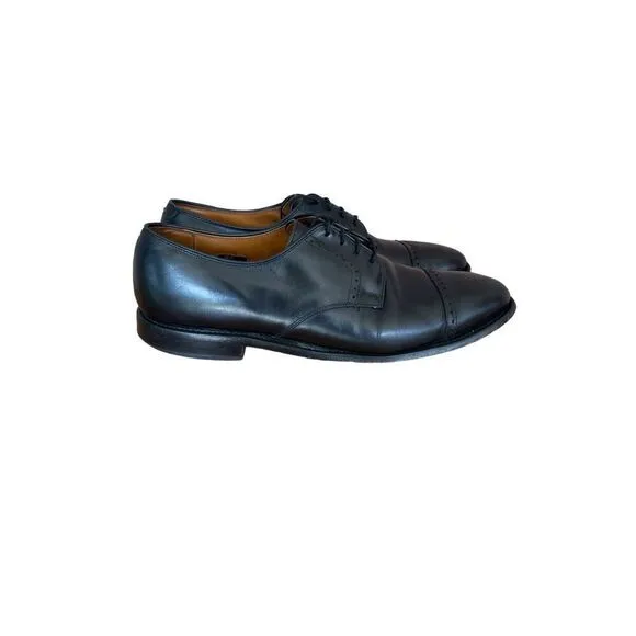 Allen Edmonds Mens Black Lace Up Cap Toe Leather Oxford Dress Shoes Size 11