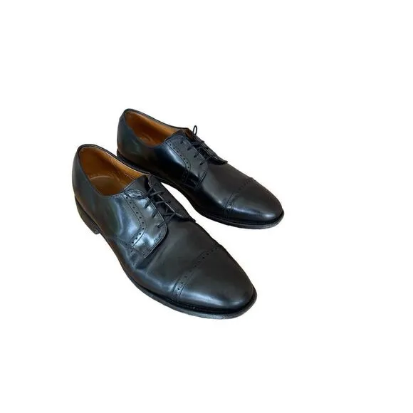 Allen Edmonds Mens Black Lace Up Cap Toe Leather Oxford Dress Shoes Size 11