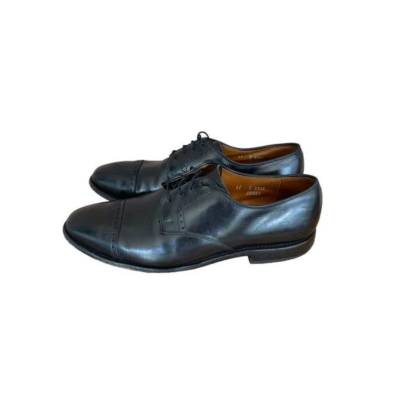 Allen Edmonds Mens Black Lace Up Cap Toe Leather Oxford Dress Shoes Size 11