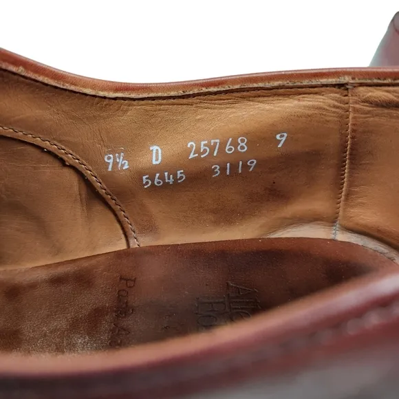Allen Edmonds Park Avenue Chili Burnished Calf Leather Dress Shoes Mens Size 9.5