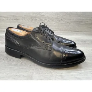 Allen Edmonds Sanford  Men's Cap Toe Black Shoes Sz 8.5 C Brogue Dress USA