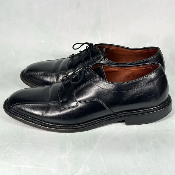 ALLEN EDMONDS Shoes Mens Size 9.5 D Dawson  Bicycle Toe Black Leather Oxford