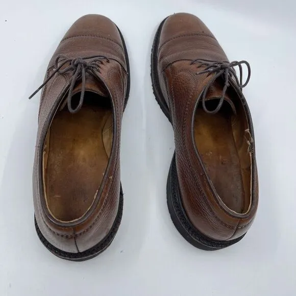 Allen Edmonds Becker Men's Brown Pebbled Captoe 4822 Dress Shoes Size 9.5 D