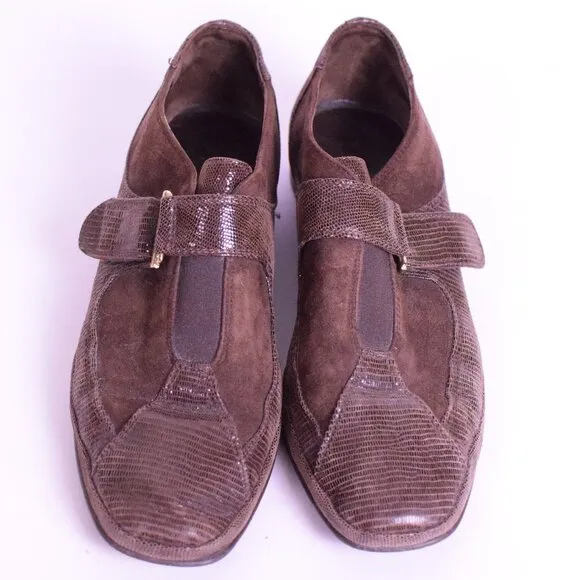 AMALFI Women's Made in Italy Egadi Leather Monk Strap Mary Jane Loafer - 7.5 M