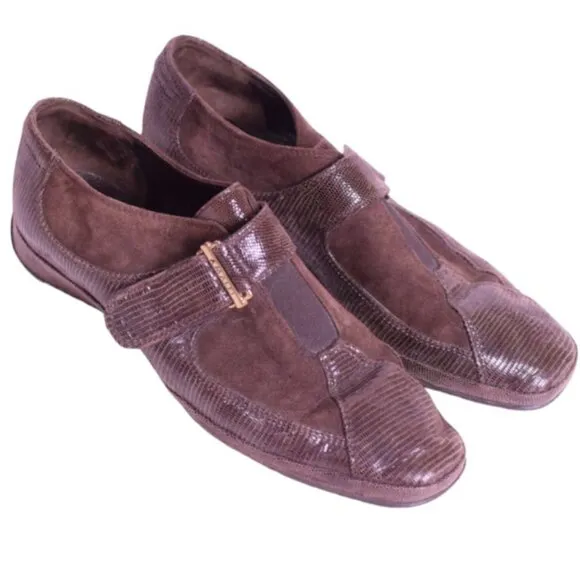 AMALFI Women's Made in Italy Egadi Leather Monk Strap Mary Jane Loafer - 7.5 M