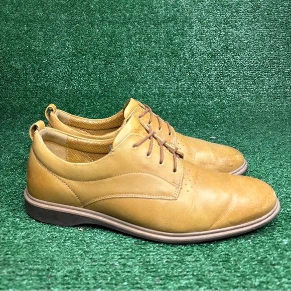 Amberjack The Original Men's Dress Shoes Size 12 Honey Leather Lace-Up Oxford