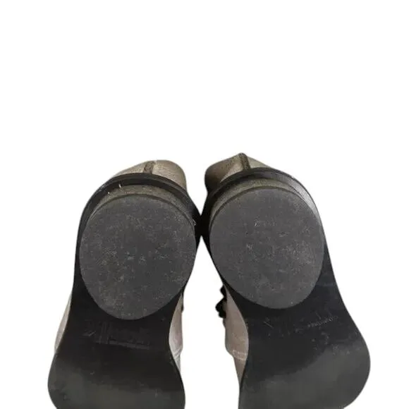 Anat Dahari Shoes Womens 36 Walk Handcrafted Leather Open Toe Flats Lace Up Gray