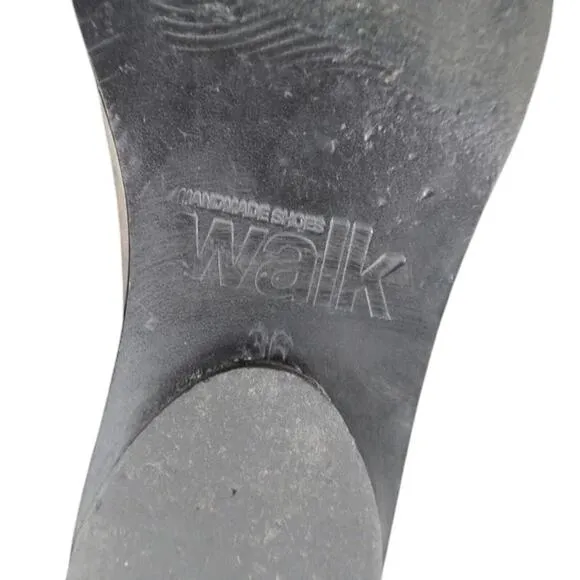 Anat Dahari Shoes Womens 36 Walk Handcrafted Leather Open Toe Flats Lace Up Gray