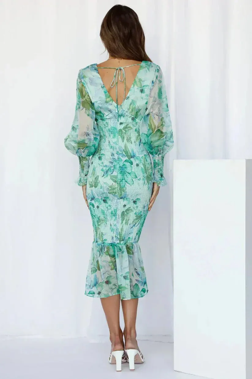 Angelica | Stunning Flower Midi Dress