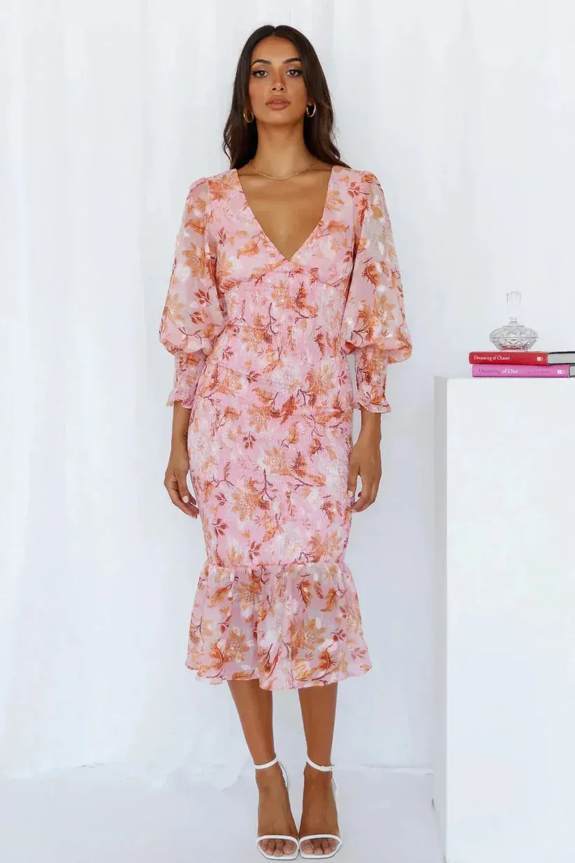 Angelica | Stunning Flower Midi Dress