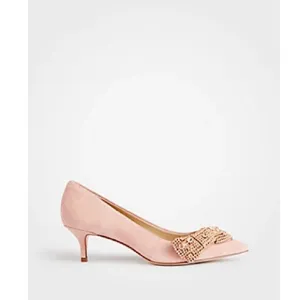 Ann Taylor Kiera Pearlized Crystal Bow Pumps New Bling Pink Wedding Bridesmaid