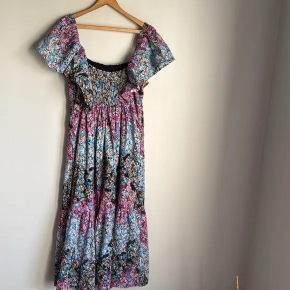 Anthropologie Clementina Eyelet Maxi Dress Medium