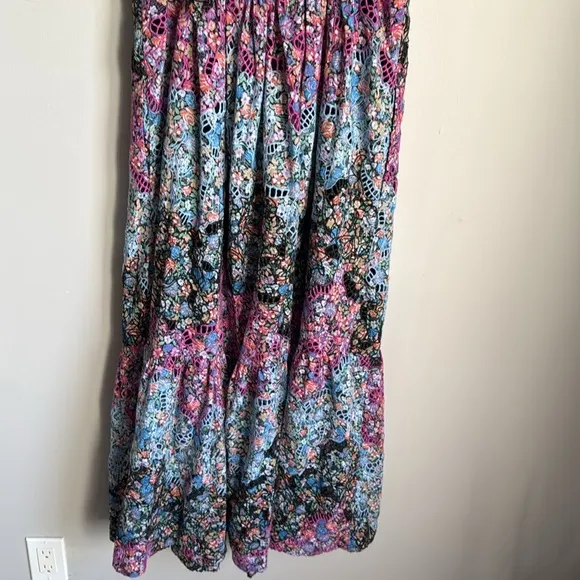 Anthropologie Clementina Eyelet Maxi Dress Medium