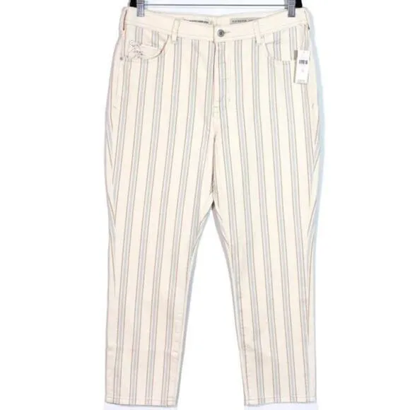 Anthropologie High-Rise Slim Boyfriend Jeans White Size 32