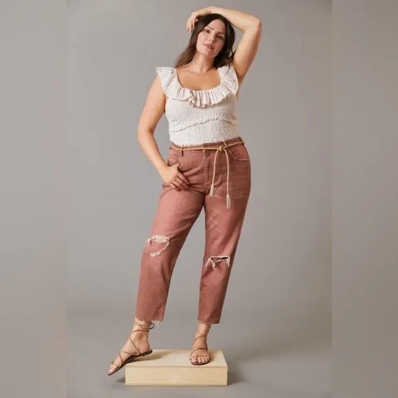 Anthropologie Pilcro The Vintage Straight Jean Mauve Size 32