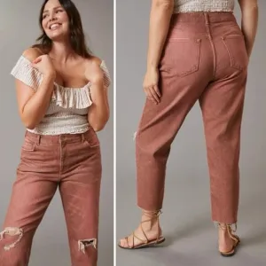 Anthropologie Pilcro The Vintage Straight Jean Mauve Size 32
