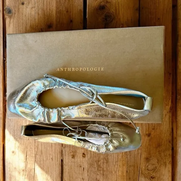 Anthropologie Tie Ballet Flats