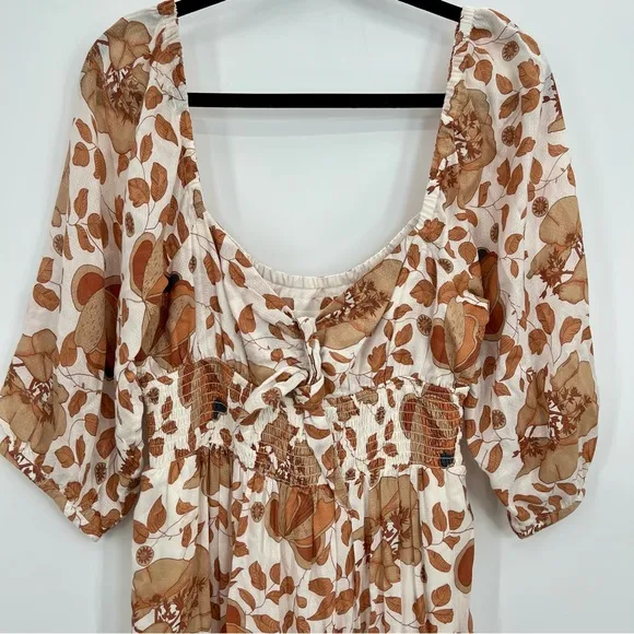Anthropologie Tiered Floral Maxi Floral Dress Sweetheart Keyhole Bohemian S
