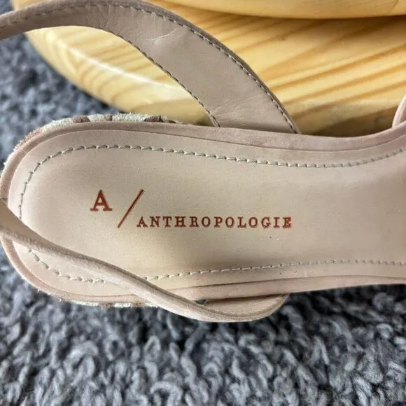 Anthropologie Tabitha Block Heel Shoe Women 8.5 Ankle Wrap Strap Open Toe Brazil