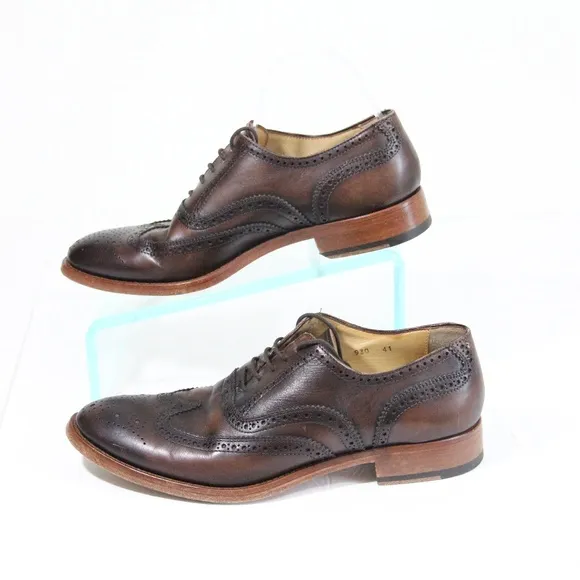Antonio Maurizi Wingtip Oxford Work Men Dress Shoe Brogue Leather Eu 41 Italy