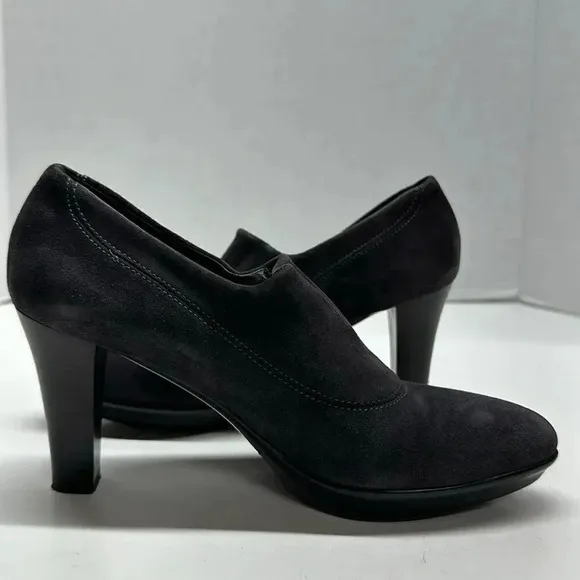 Aquatalia by Marvin K High Heel Heels Shoes Suede Leather Gray Size 6.5