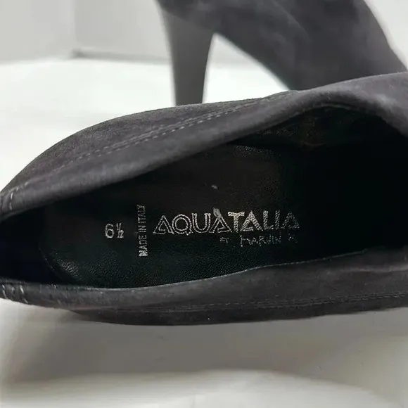 Aquatalia by Marvin K High Heel Heels Shoes Suede Leather Gray Size 6.5