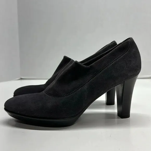 Aquatalia by Marvin K High Heel Heels Shoes Suede Leather Gray Size 6.5