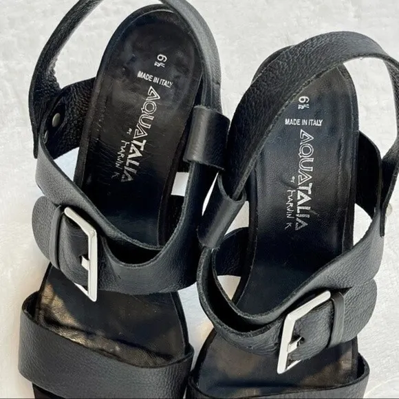 Aquatalia by Marvin K “Karat” Black Heel Sandal