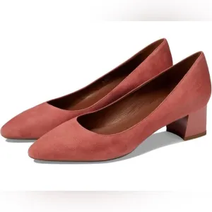 AQUATALIA Pasha Pump Elegant Suede Leather Pink Block Heel Women Shoes Sz 8 new