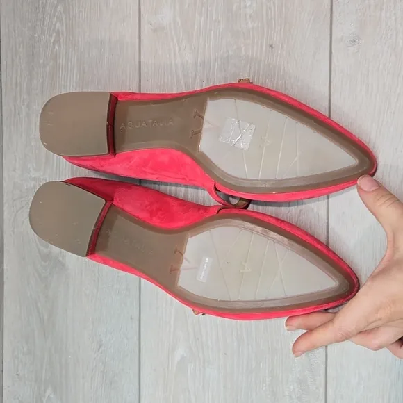 Aquatalia Women Weatherproof Pink The Pointed toe flats shoes sz 10M