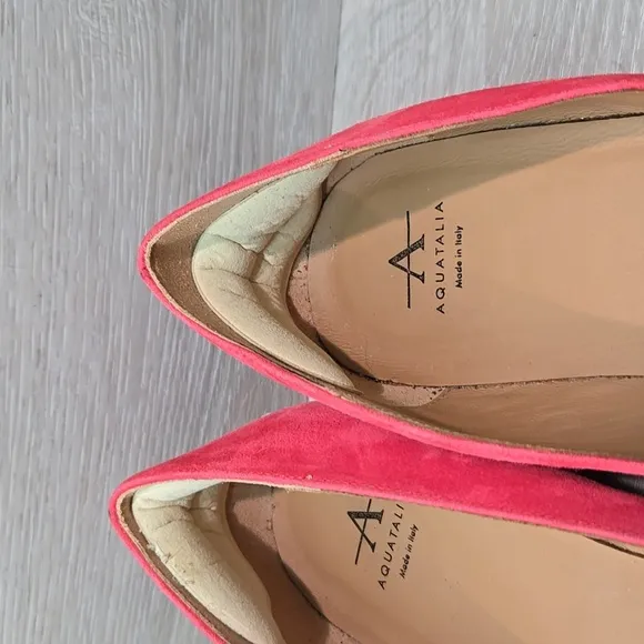 Aquatalia Women Weatherproof Pink The Pointed toe flats shoes sz 10M