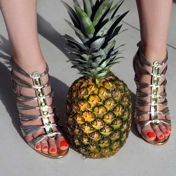 Aquazzura Xena Metallic Cording strappy sandals