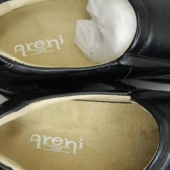 Areni One Mens Pilgrim Allure Dress Shoes Black Leather Uniform Size 8 EE Wide