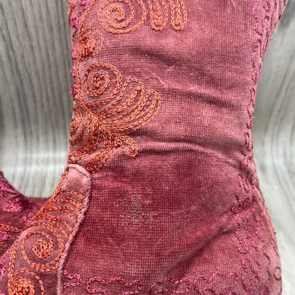 Artemis Embroidered Heel Suede Boots