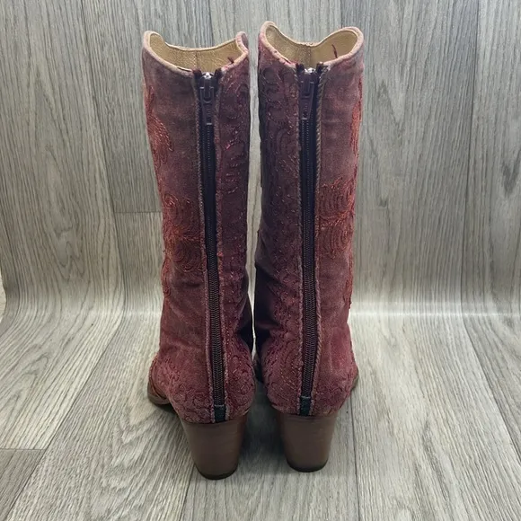 Artemis Embroidered Heel Suede Boots