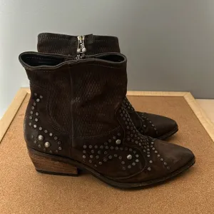 A.S. 98 Brown Studded Ankle Booties size 38 US 7.5