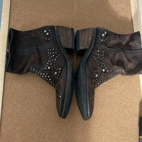 A.S. 98 Brown Studded Ankle Booties size 38 US 7.5