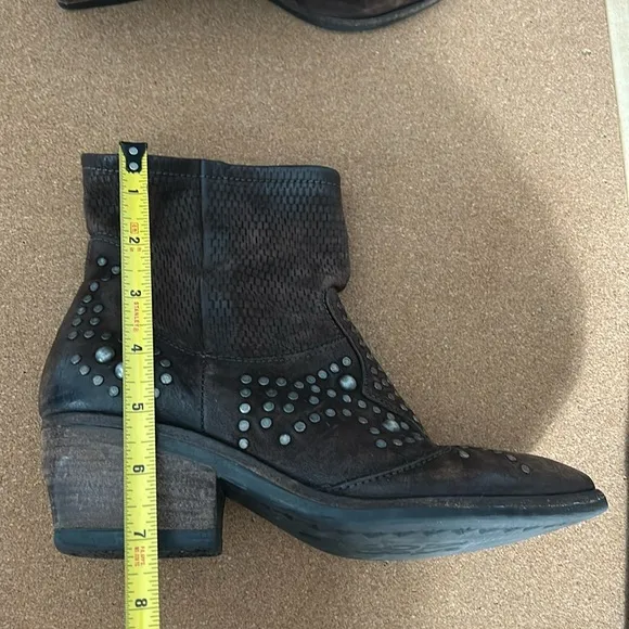 A.S. 98 Brown Studded Ankle Booties size 38 US 7.5