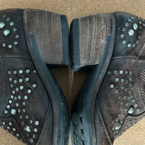 A.S. 98 Brown Studded Ankle Booties size 38 US 7.5