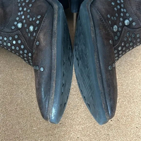 A.S. 98 Brown Studded Ankle Booties size 38 US 7.5