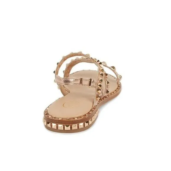 ASH Studded Leather Strappy Sandals in Ligth Gold  Size EU 36 / US 6