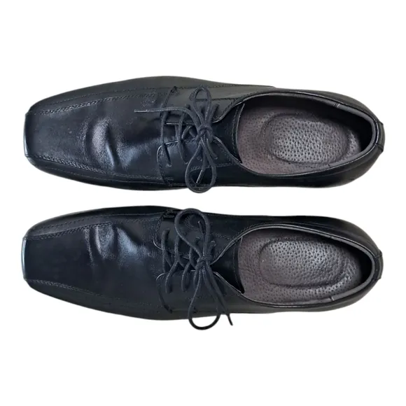 Asher Green Black Leather Oxfords Size 13