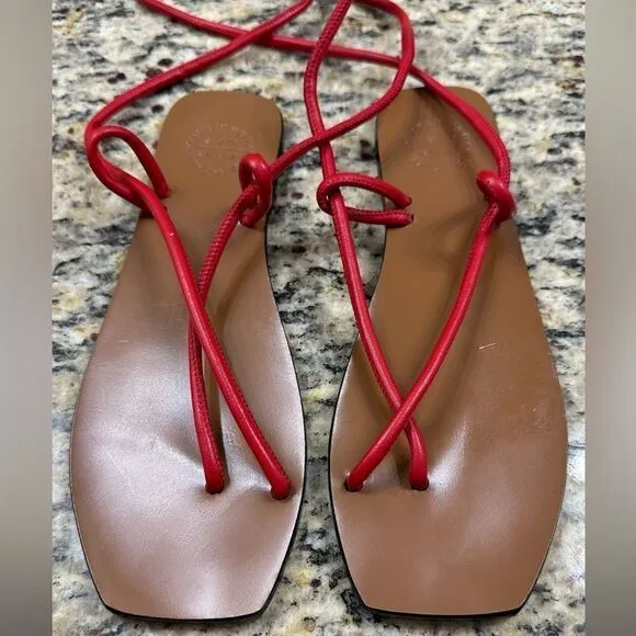 ATP Atelier Women’s‎ Red Wrap Italian Leather Sandals size 36 or 6/6.5 US